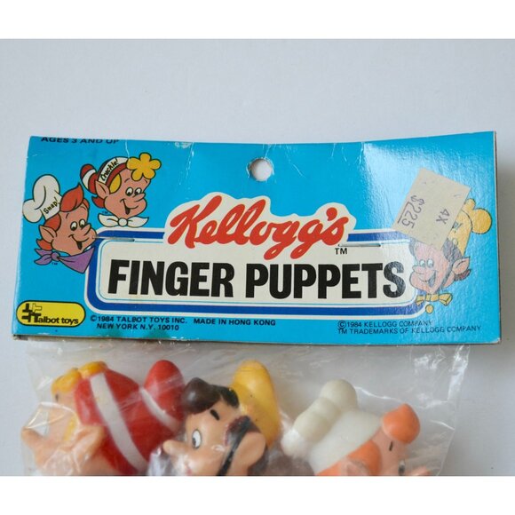 1984 Kellogg's Rice Krispies Snap Crackle Pop Finger Puppets NOS New Vintage - Picture 2 of 5